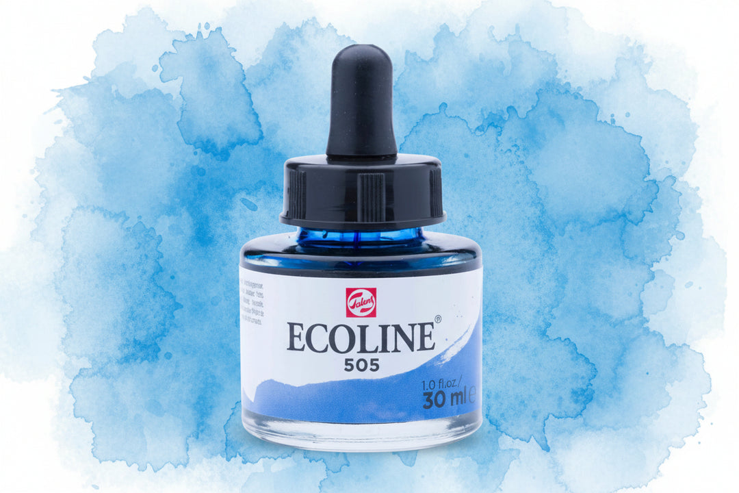 Ecoline Flüssige Wasserfarbe Flasche 30 ml Ultramarin Hell 505 - Kidis Art