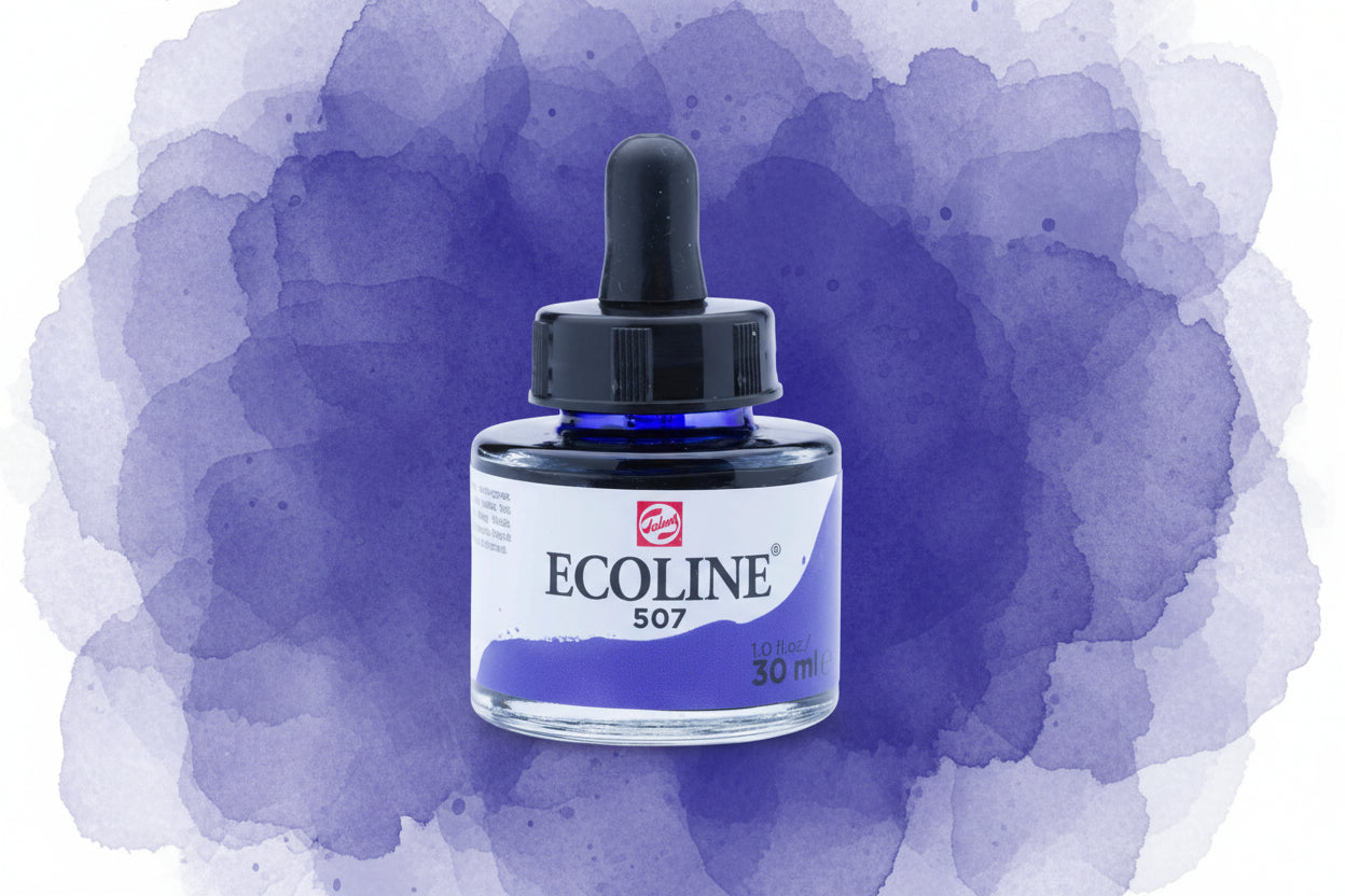 Ecoline Flüssige Wasserfarbe Flasche 30 ml Ultramarinviolett 507 - Kidis Art