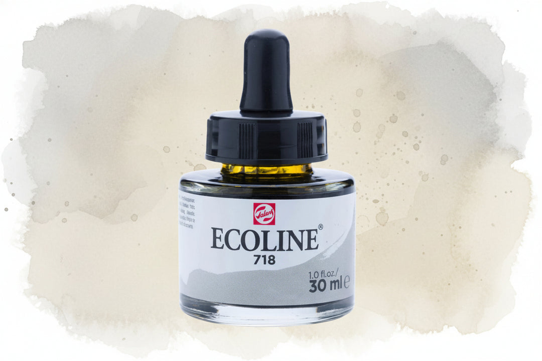 Ecoline Flüssige Wasserfarbe Flasche 30 ml Warmgrau 718 - Kidis Art