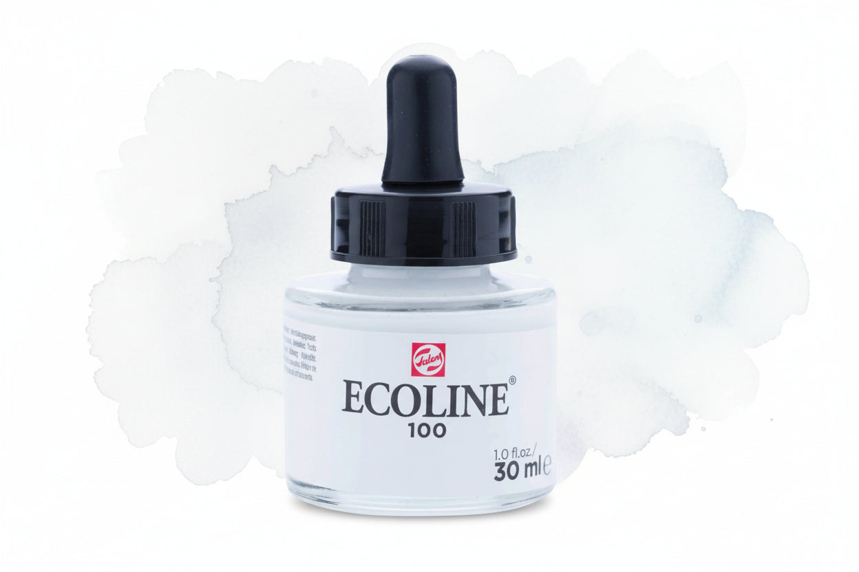 Ecoline Flüssige Wasserfarbe Flasche 30 ml Weiß 100 - Kidis Art