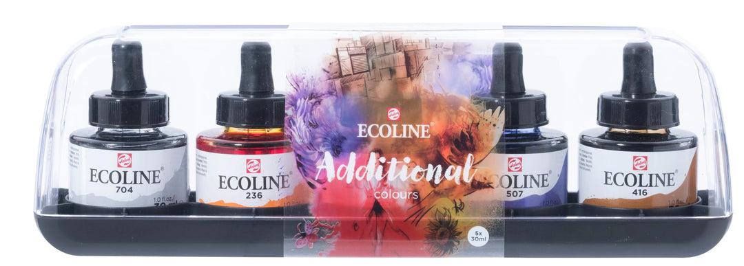 Ecoline Flüssige Wasserfarbe Set Zusätzlich | 5 x 30 ml - Kidis Art