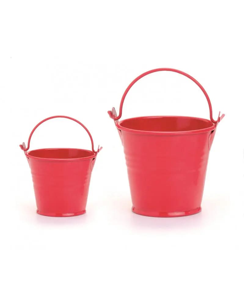 Eimer aus Metall 8x7cm rot - Kidis Art