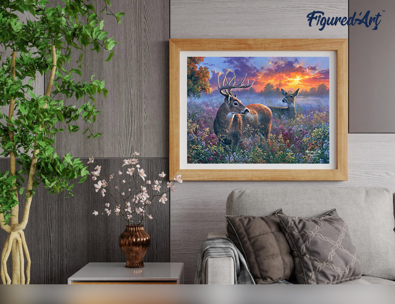 Malen nach Zahlen 40x50cm ohne Keilrahmen Figured’Art Reh Pärchen - Kidis Art
