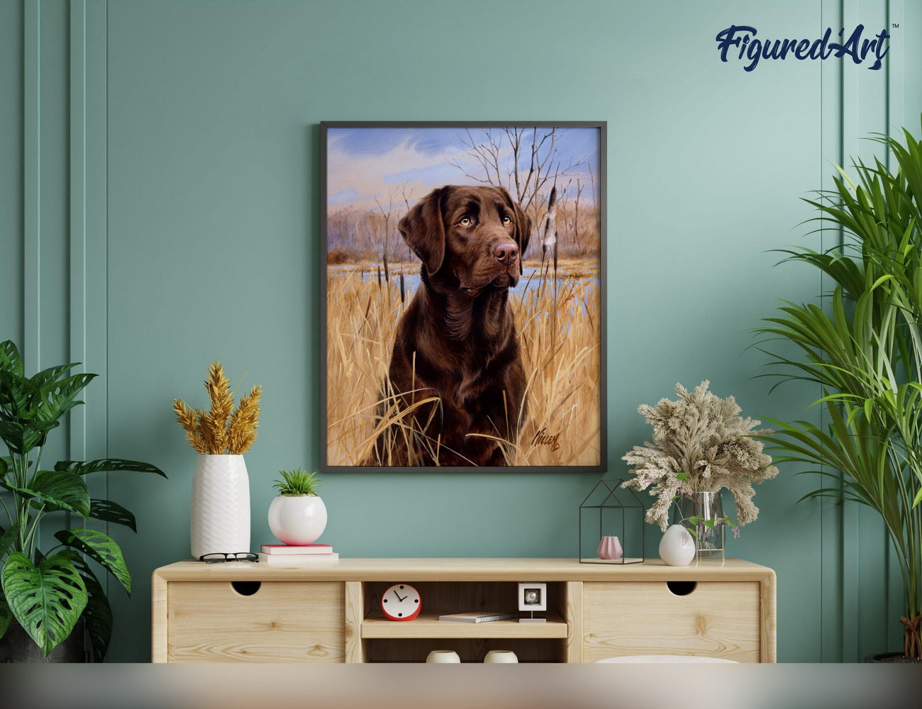 Malen nach Zahlen 40x50cm ohne Keilrahmen Figured’Art Labrador - Kidis Art
