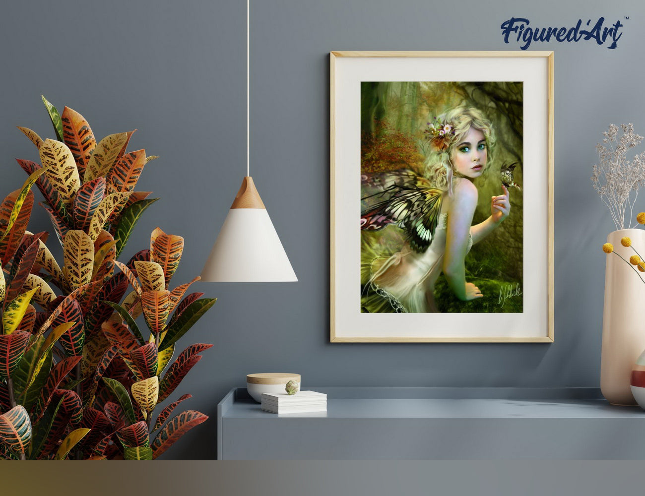Malen nach Zahlen 40x50cm ohne Keilrahmen Figured’Art Goldene Fee - Kidis Art