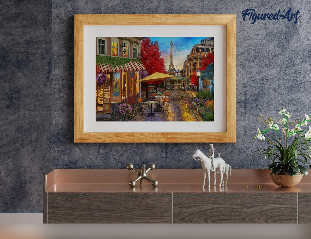 Malen nach Zahlen 40x50cm auf Keilrahmen gespannt Figured’Art Veranda in Paris - Kidis Art