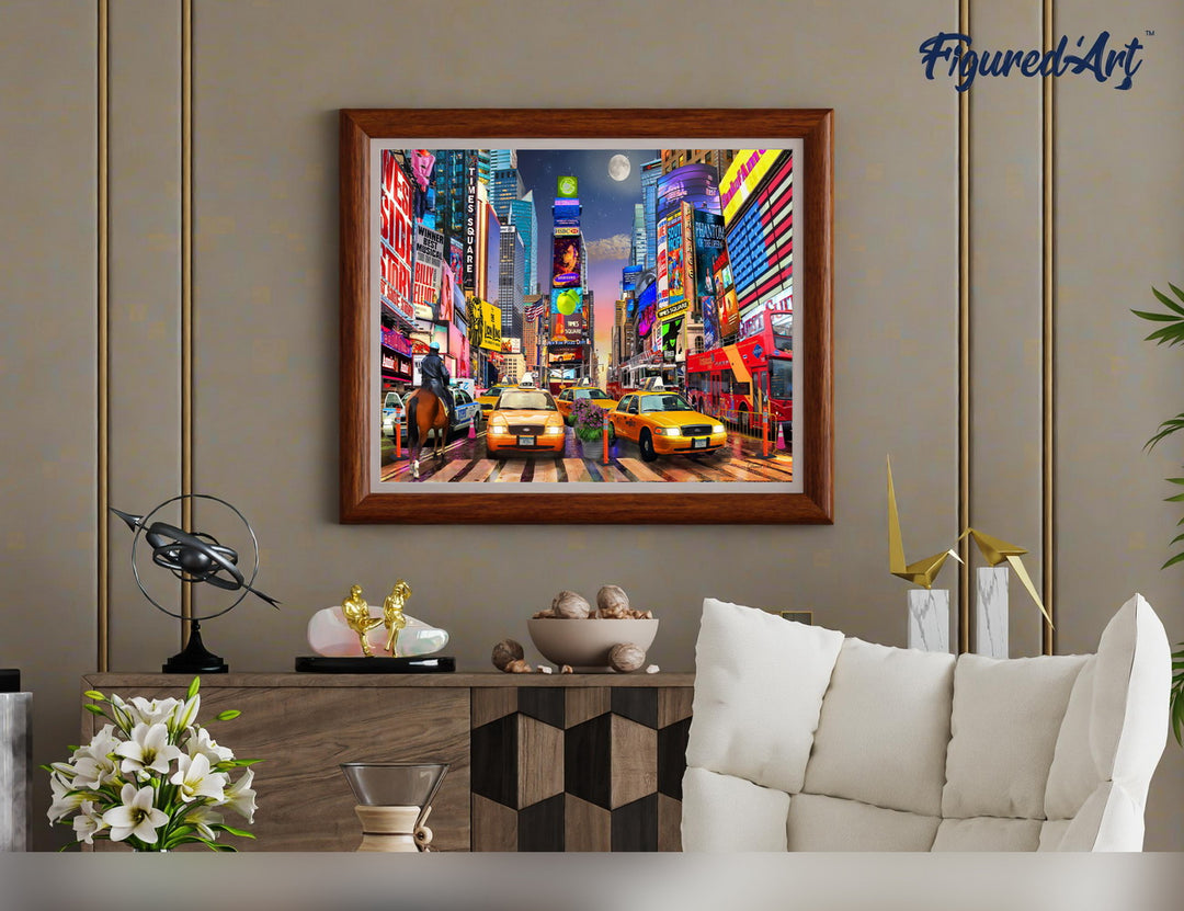Malen nach Zahlen 40x50cm auf Keilrahmen gespannt Figured’Art Timesquare - Kidis Art