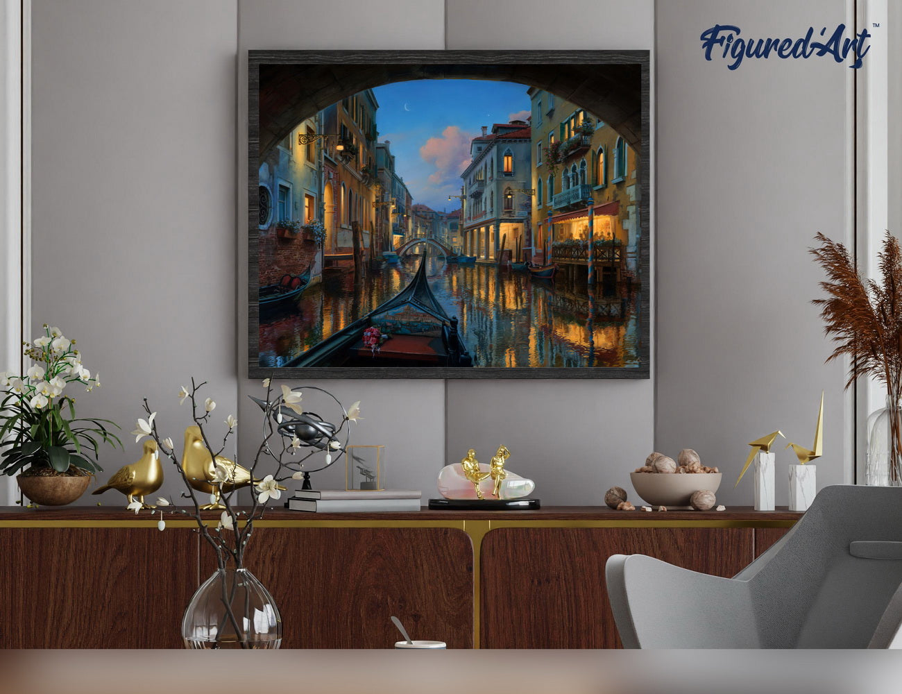 Malen nach Zahlen 40x50cm auf Keilrahmen gespannt Figured’Art Kanal in Venedig 2 - Kidis Art