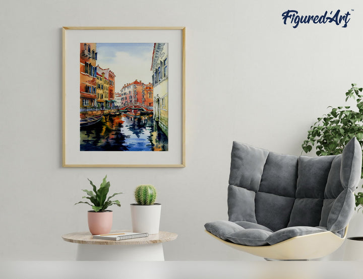 Malen nach Zahlen 40x50cm ohne Keilrahmen Figured’Art Wasserfarben Venedig - Kidis Art