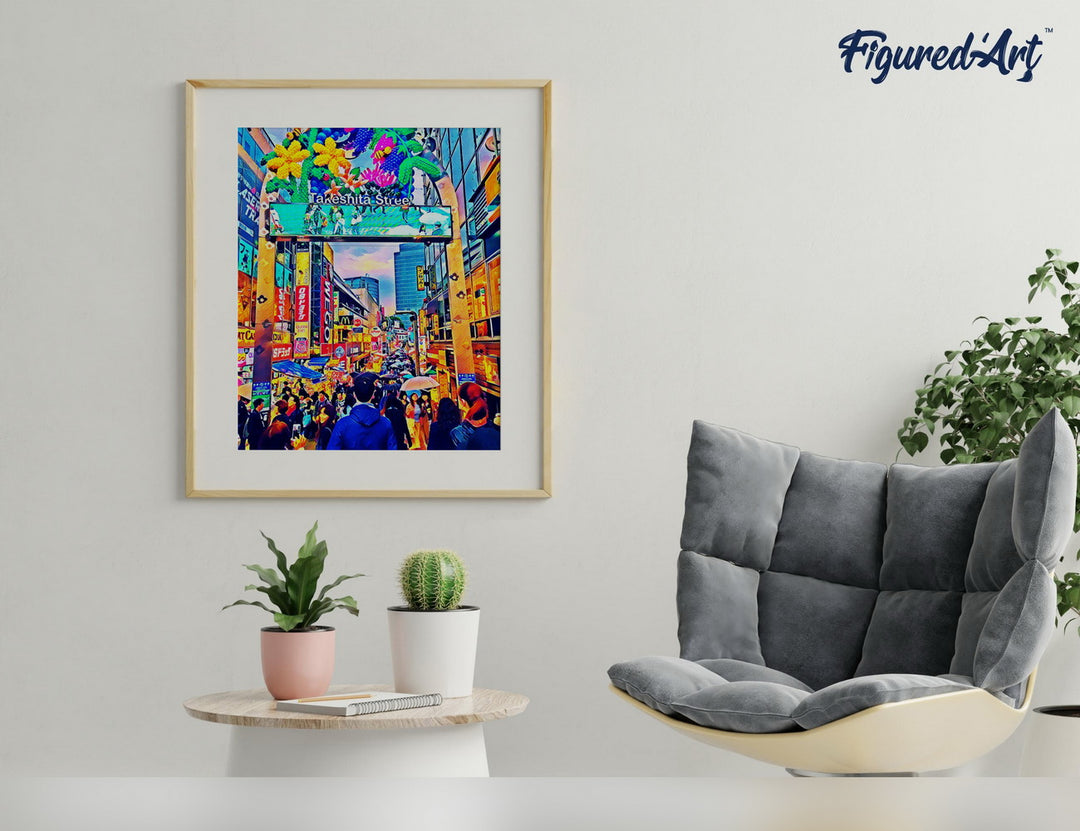 Malen nach Zahlen 40x50cm auf Keilrahmen gespannt Figured’Art Tokyo Harajuku - Kidis Art