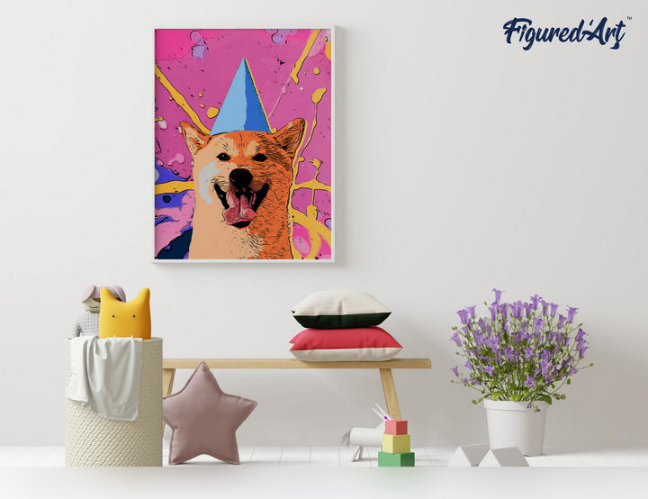 Malen nach Zahlen 40x50cm ohne Keilrahmen Figured’Art Lächelnder Hund - Kidis Art