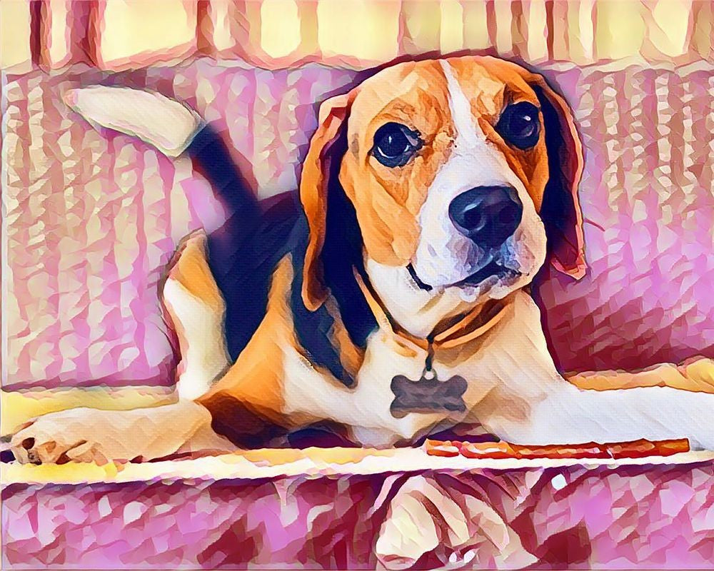 Kreuzstich 32x40cm – Herziger Beagle - Kidis Art