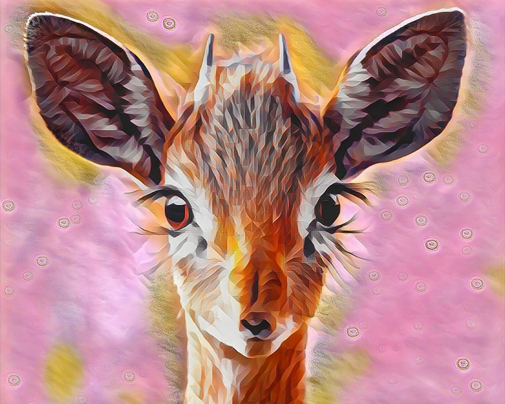 Kreuzstich 32x40cm – Süsse Hirschkuh - Kidis Art