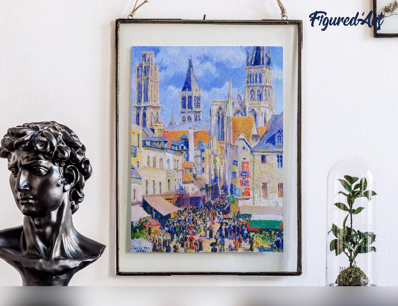Malen nach Zahlen 40x50cm auf Keilrahmen gespannt Figured’Art Rue de l’Épicerie in Rouen – Camille Pissarro - Kidis Art