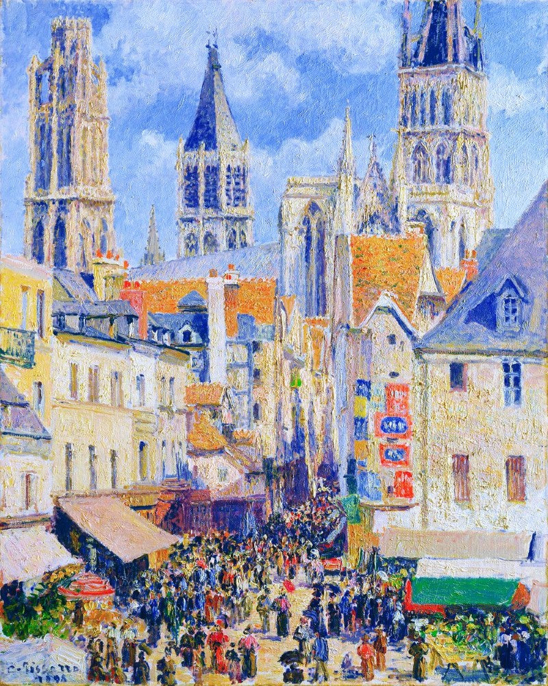 Kreuzstich 32x40cm – Rue de l’Épicerie in Rouen – Camille Pissarro - Kidis Art