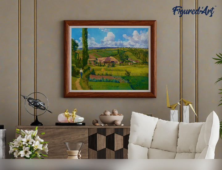 Malen nach Zahlen 40x50cm auf Keilrahmen gespannt Figured’Art Paysage aux Pâtis in Pontoise – Camille Pissarro - Kidis Art
