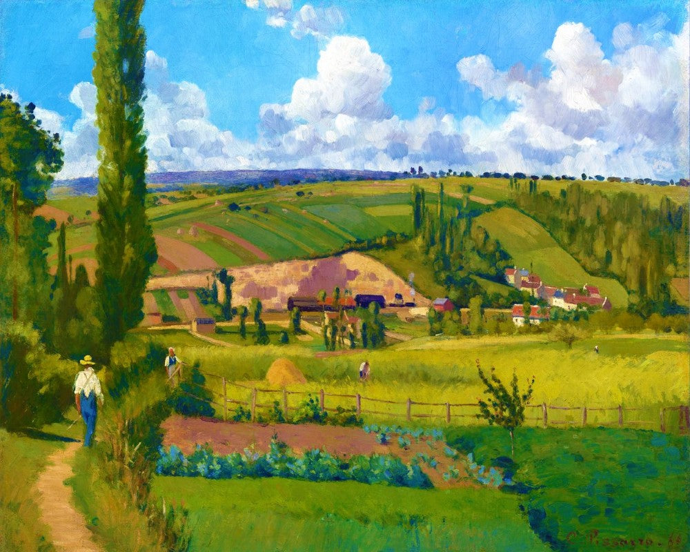 Kreuzstich 32x40cm – Paysage aux Pâtis in Pontoise – Camille Pissarro - Kidis Art