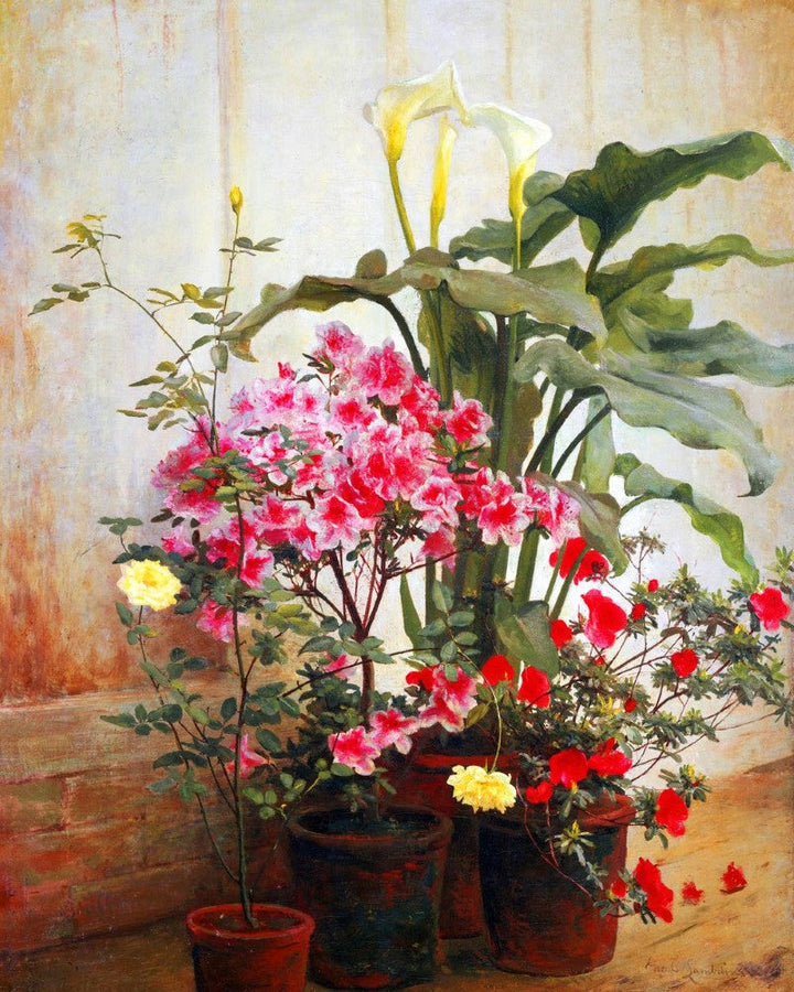 Kreuzstich 32x40cm – Seite eines Gewächshauses – George Cochran Lambdin - Kidis Art