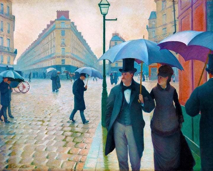Kreuzstich 32x40cm – Paris-Strasse, Regentag – Gustave Caillebotte - Kidis Art