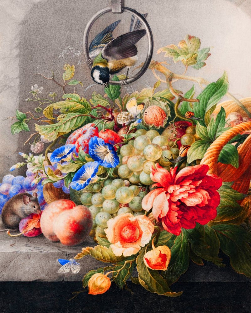 Kreuzstich 32x40cm – Blumen und Obst – Herman Henstenburgh - Kidis Art