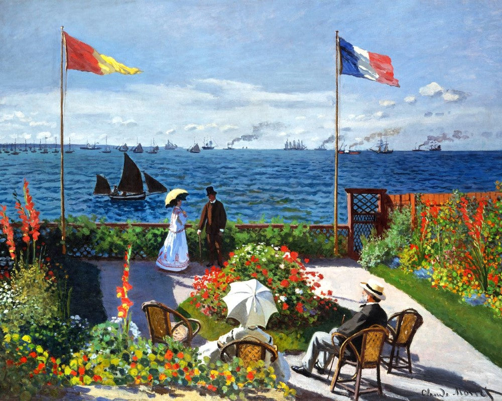 Kreuzstich 32x40cm – Die Terrasse am Sainte Adresse – Monet - Kidis Art