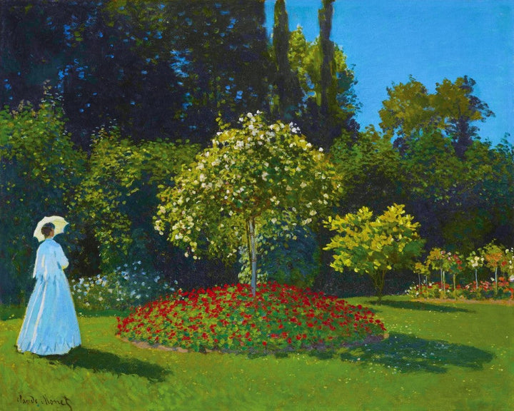 Kreuzstich 32x40cm – Frau im Garten – Monet - Kidis Art