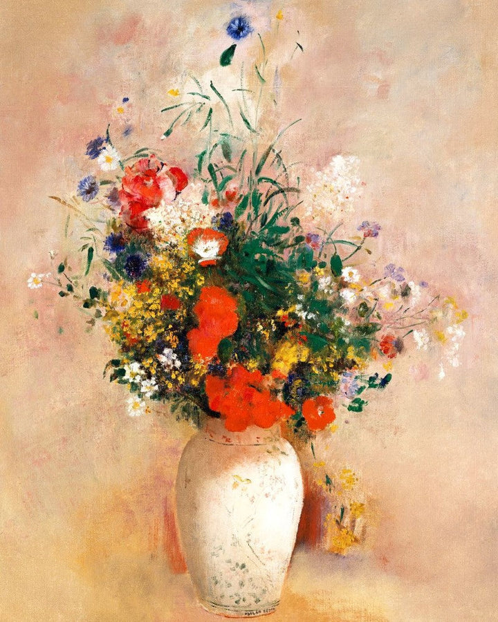Kreuzstich 32x40cm – Vase mit Blumen – Odilon Redon - Kidis Art