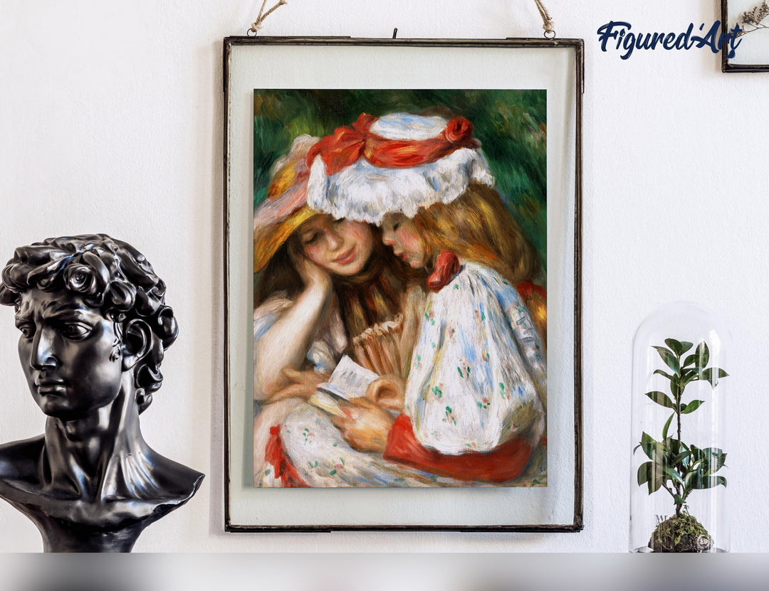 Malen nach Zahlen 40x50cm ohne Keilrahmen Figured’Art Zwei Lesende Mädchen – Renoir - Kidis Art