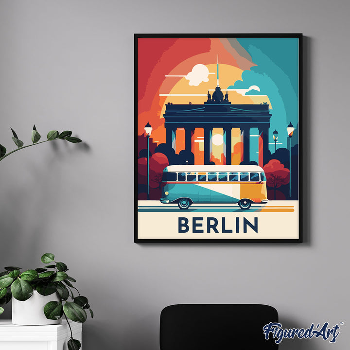 Malen nach Zahlen 40x50cm ohne Keilrahmen Figured’Art Vintage-Poster Berlin - Kidis Art