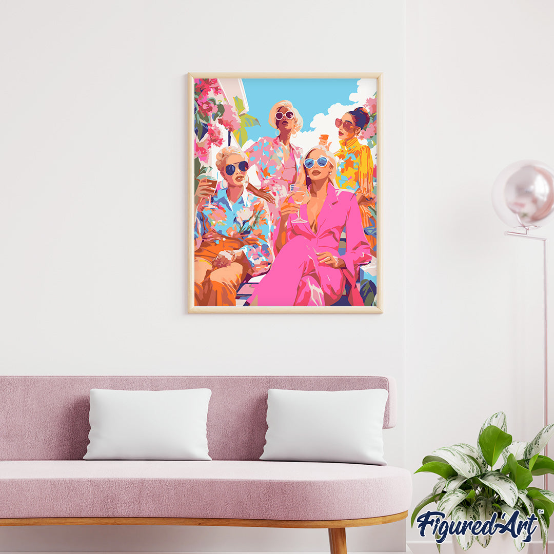 Malen nach Zahlen 40x50cm ohne Keilrahmen Figured’Art Treffen der Divas - Kidis Art