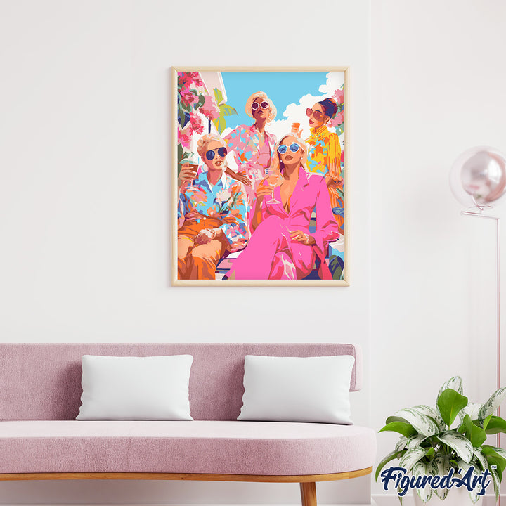 Malen nach Zahlen 40x50cm ohne Keilrahmen Figured’Art Treffen der Divas - Kidis Art