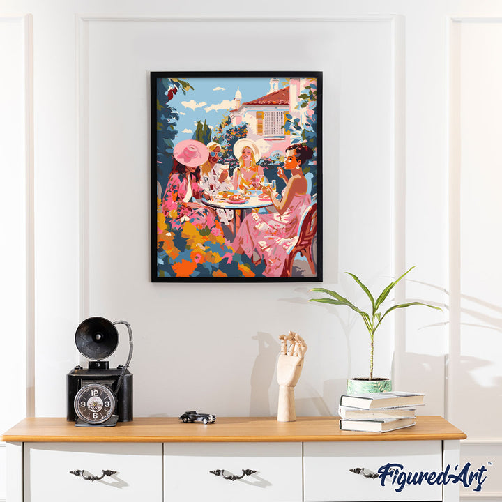 Malen nach Zahlen 40x50cm ohne Keilrahmen Figured’Art Party im Jardin des Divas - Kidis Art