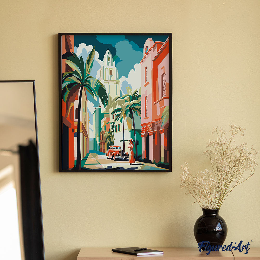 Malen nach Zahlen 40x50cm auf Keilrahmen gespannt Figured’Art Kuba Art Deco - Kidis Art