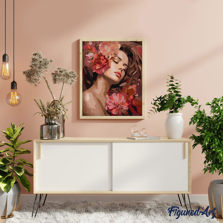 Malen nach Zahlen 40x50cm ohne Keilrahmen Figured’Art Lebhafte Afrikanische Dame - Kidis Art
