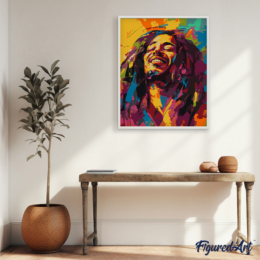 Malen nach Zahlen 40x50cm auf Keilrahmen gespannt Figured’Art Street Art Reggae - Kidis Art