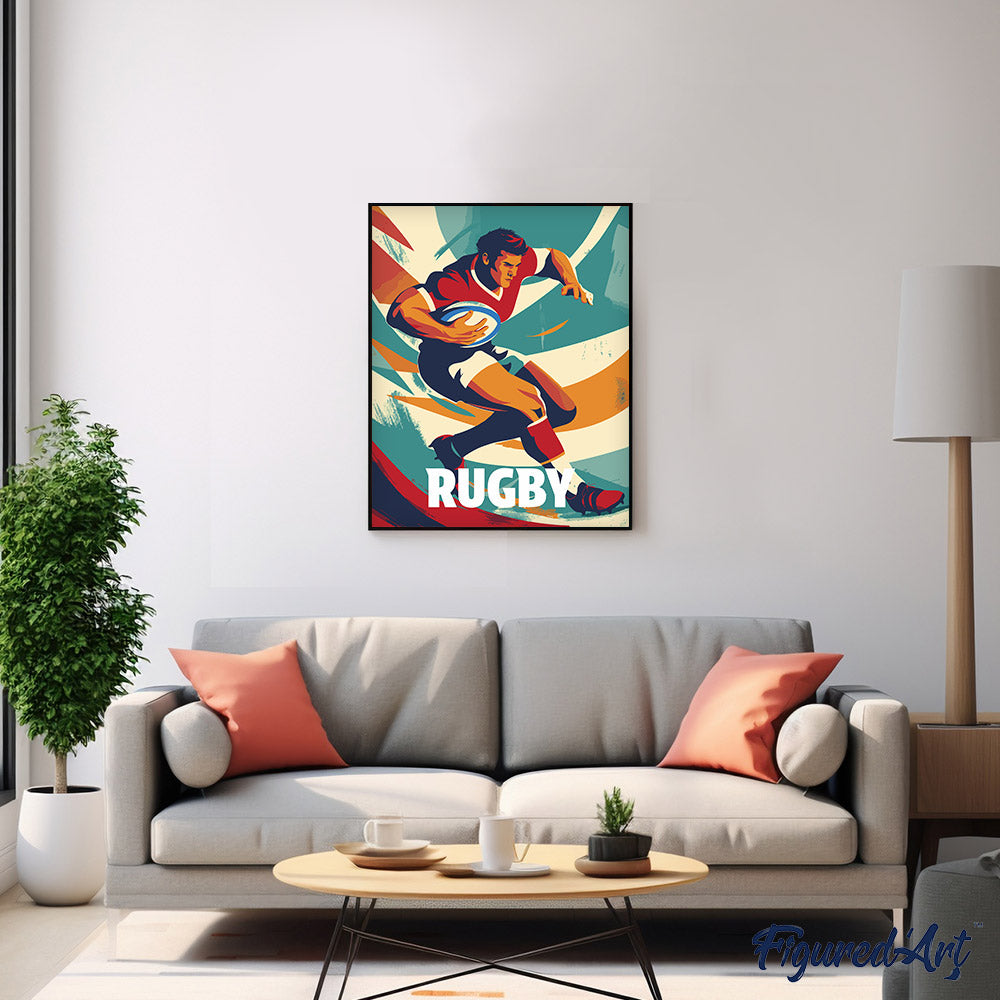 Malen nach Zahlen 40x50cm ohne Keilrahmen Figured’Art Sportposter Athletik - Kidis Art