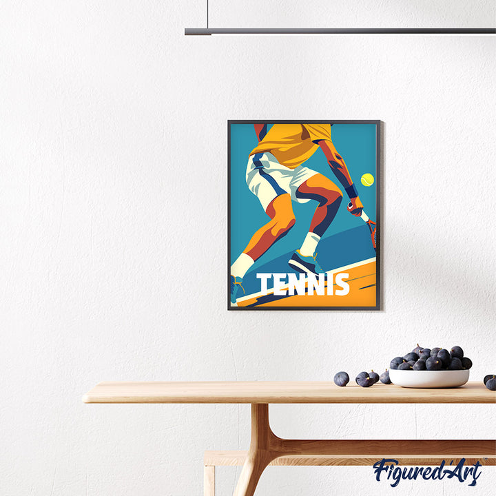 Malen nach Zahlen 40x50cm auf Keilrahmen gespannt Figured’Art Sportposter Tennis - Kidis Art