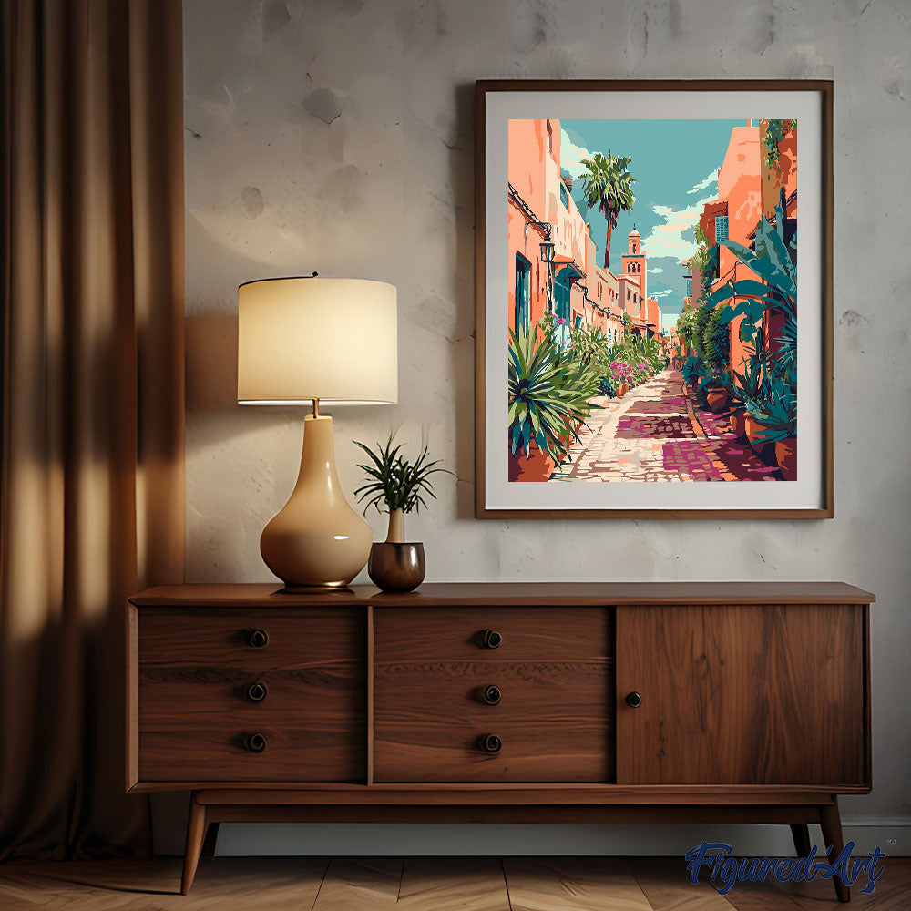 Malen nach Zahlen 40x50cm ohne Keilrahmen Figured’Art Marokkanische Gasse - Kidis Art