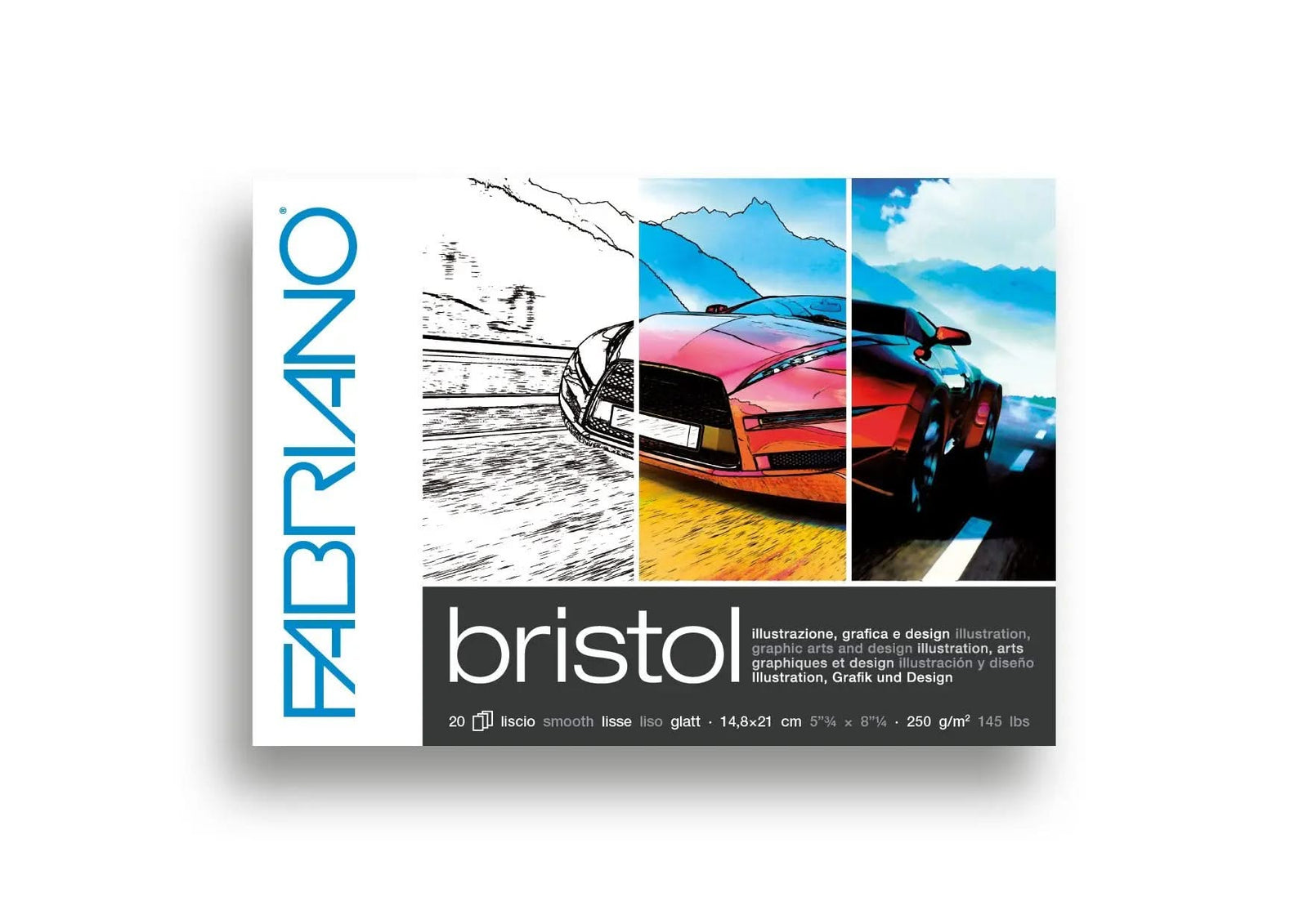 Fabriano Bristol Block - 14.8 x 21 cm - 250g - 20 Blatt - Kidis Art