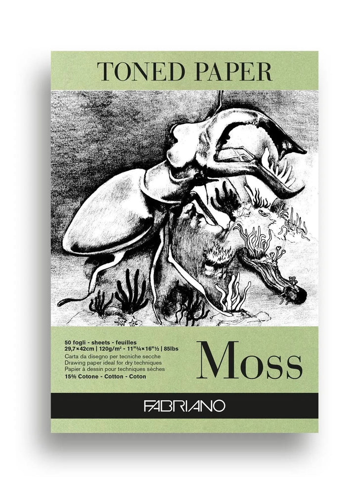 Fabriano Toned Paper Block moss - A3 - 120g - 50 Blatt - Kidis Art
