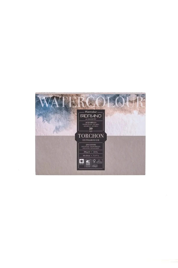 Fabriano Watercolour torchon Block - 30,5 x 45,5 cm - 300g - 20 Blatt - rau - FSC - Kidis Art