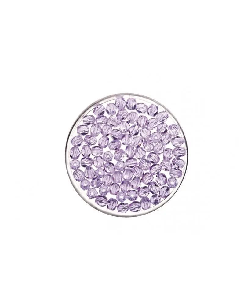 Glasschliffperle 4mm 100St flieder - Kidis Art