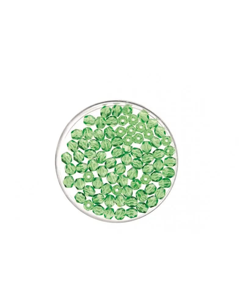 Glasschliffperle 6mm 50St grün - Kidis Art
