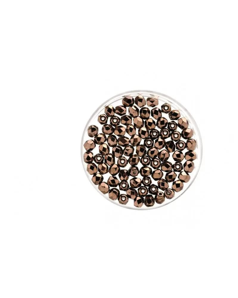 Glasschliffperle 6mm 50St kupfer - Kidis Art