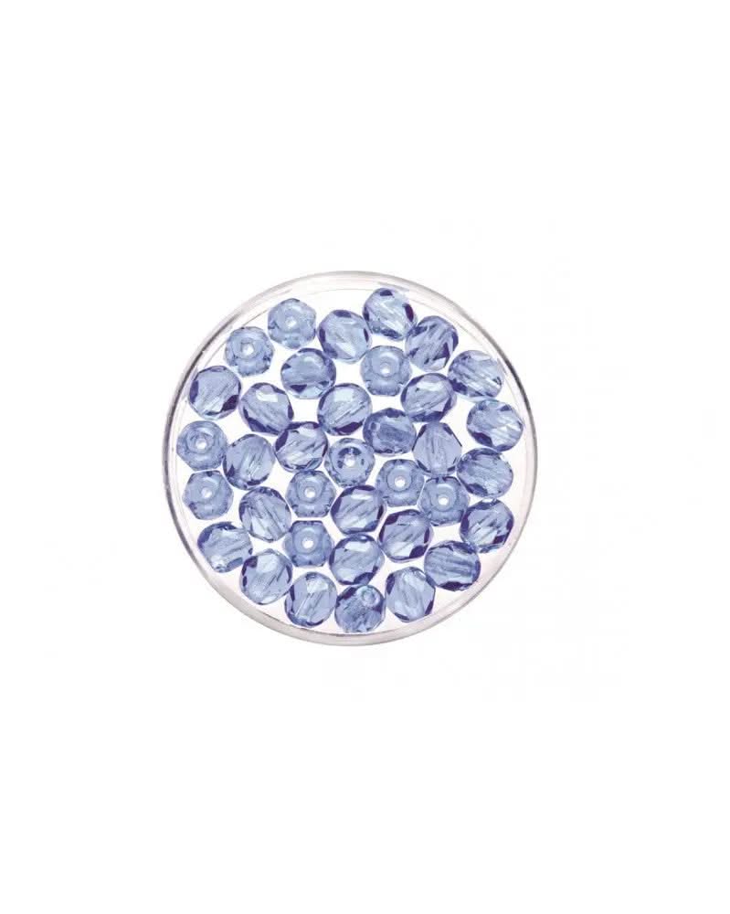 Glasschliffperlen 4mm 100St hellsafir - Kidis Art