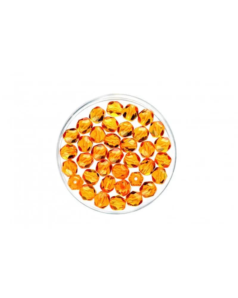 Glasschliffperlen 6mm 50St topas - Kidis Art