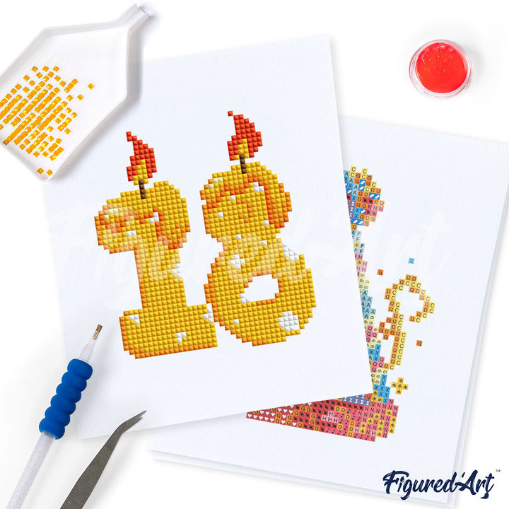 Mini-Serie Diamond Painting – Herzlichen Glückwunsch zum Geburtstag - Kidis Art