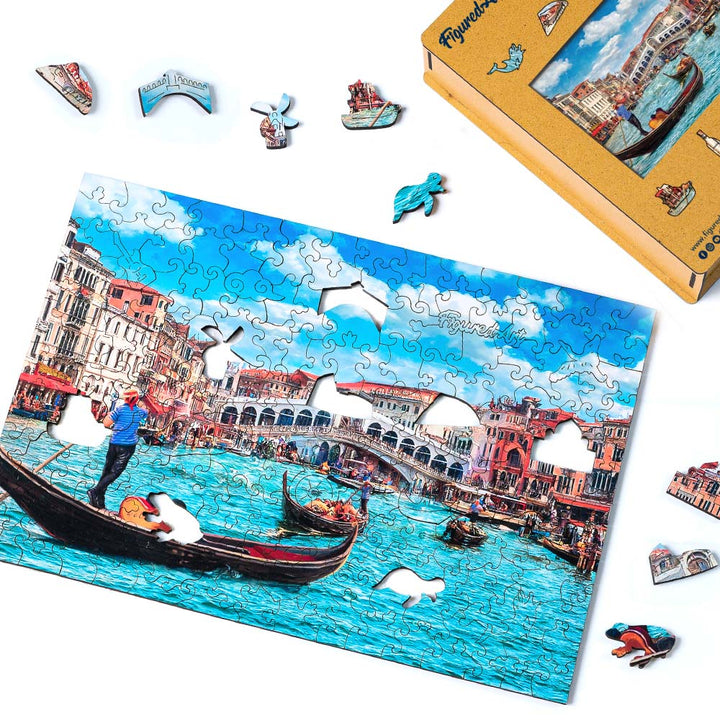 Holzpuzzle 2D Design – Der Kanal von Venedig - Kidis Art
