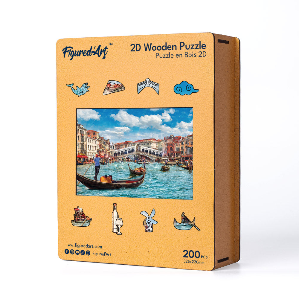 Holzpuzzle 2D Design – Der Kanal von Venedig - Kidis Art