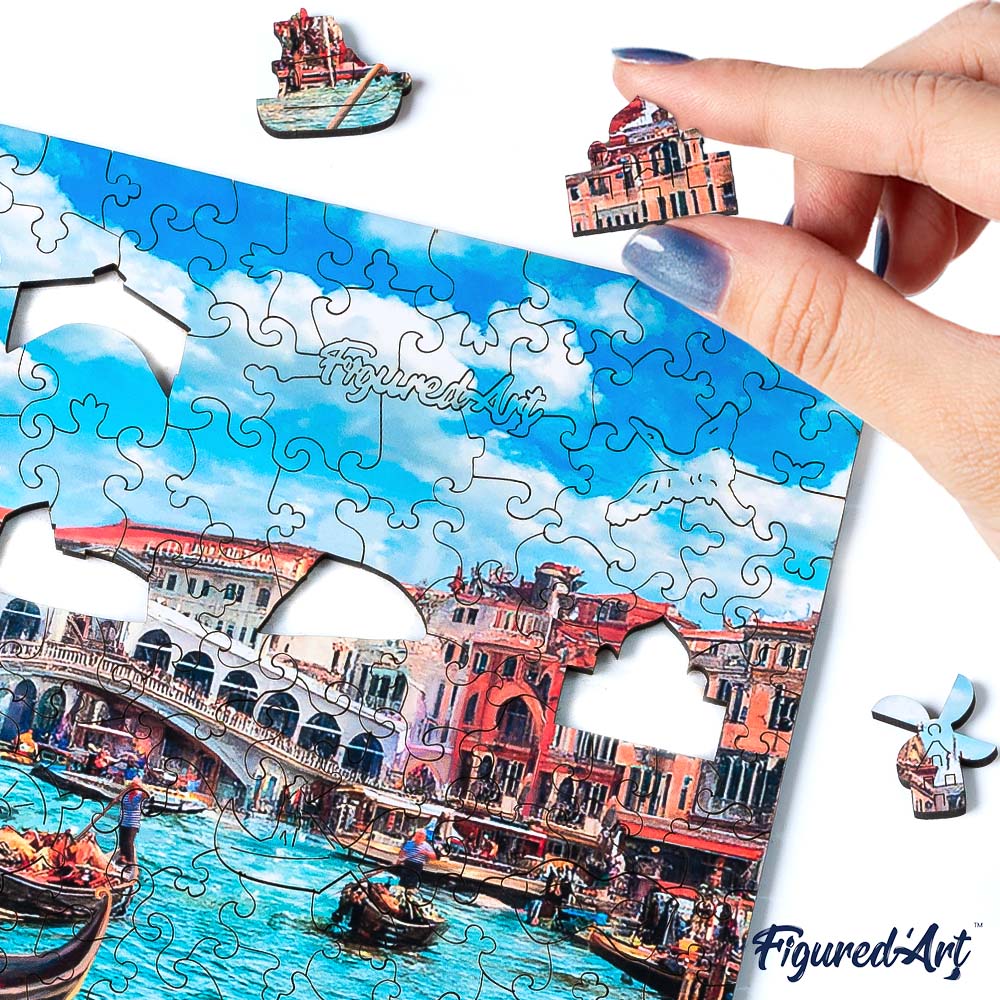 Holzpuzzle 2D Design – Der Kanal von Venedig - Kidis Art